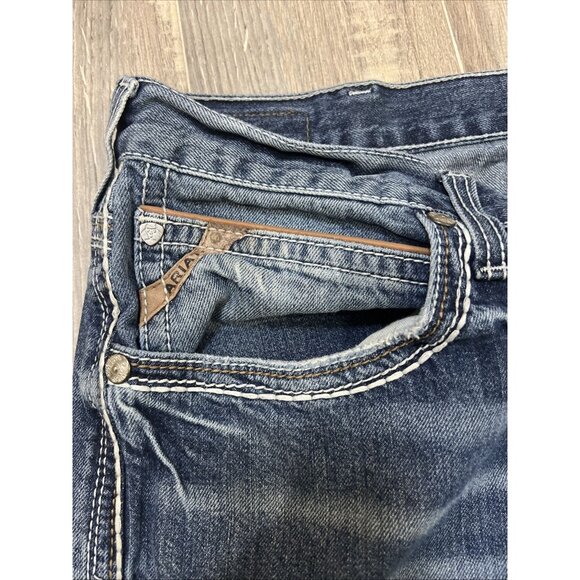 Ariat Men's Relaxed Boot Cut M4 Size 42x32 Blue Jeans - Picture 4 of 11